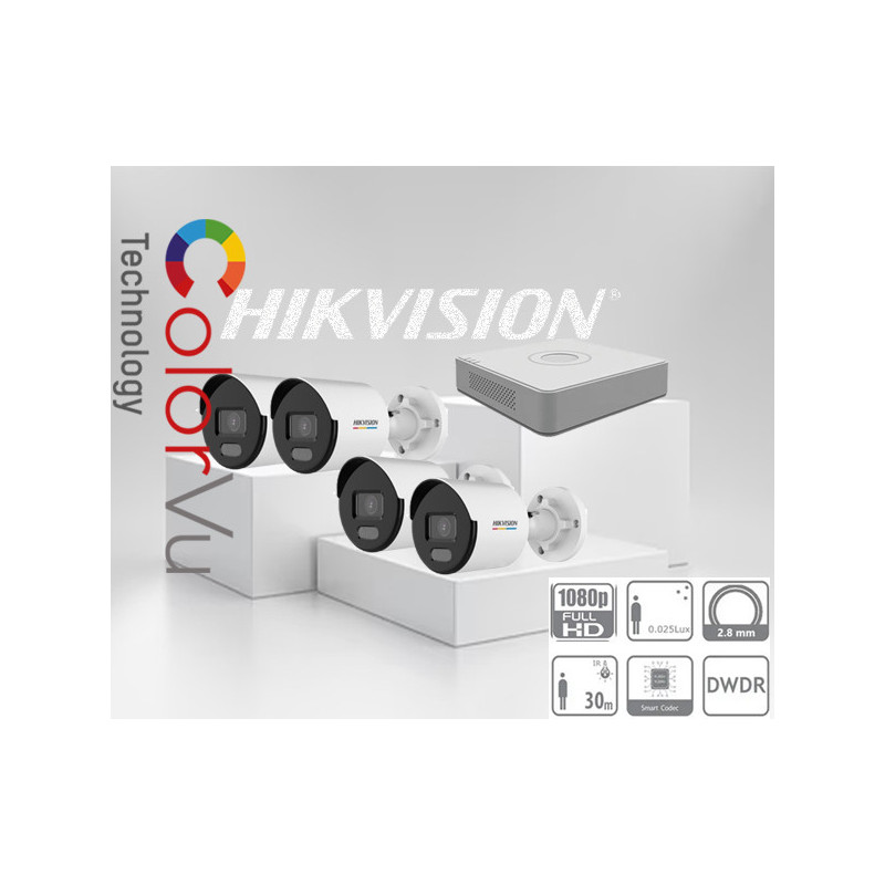 SET-4-HIKVISION-2MP-IP-ColorVu-DS-2CD1027G2H-LIU-FULL HD-IR30m - KA... SET-4-HIKVISION-2MP-IP-ColorVu-DS-2CD1027G2H-LIU-FULL HD-IR30m - KA...